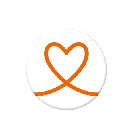 Heart Orange Sticker by VRBankFulda