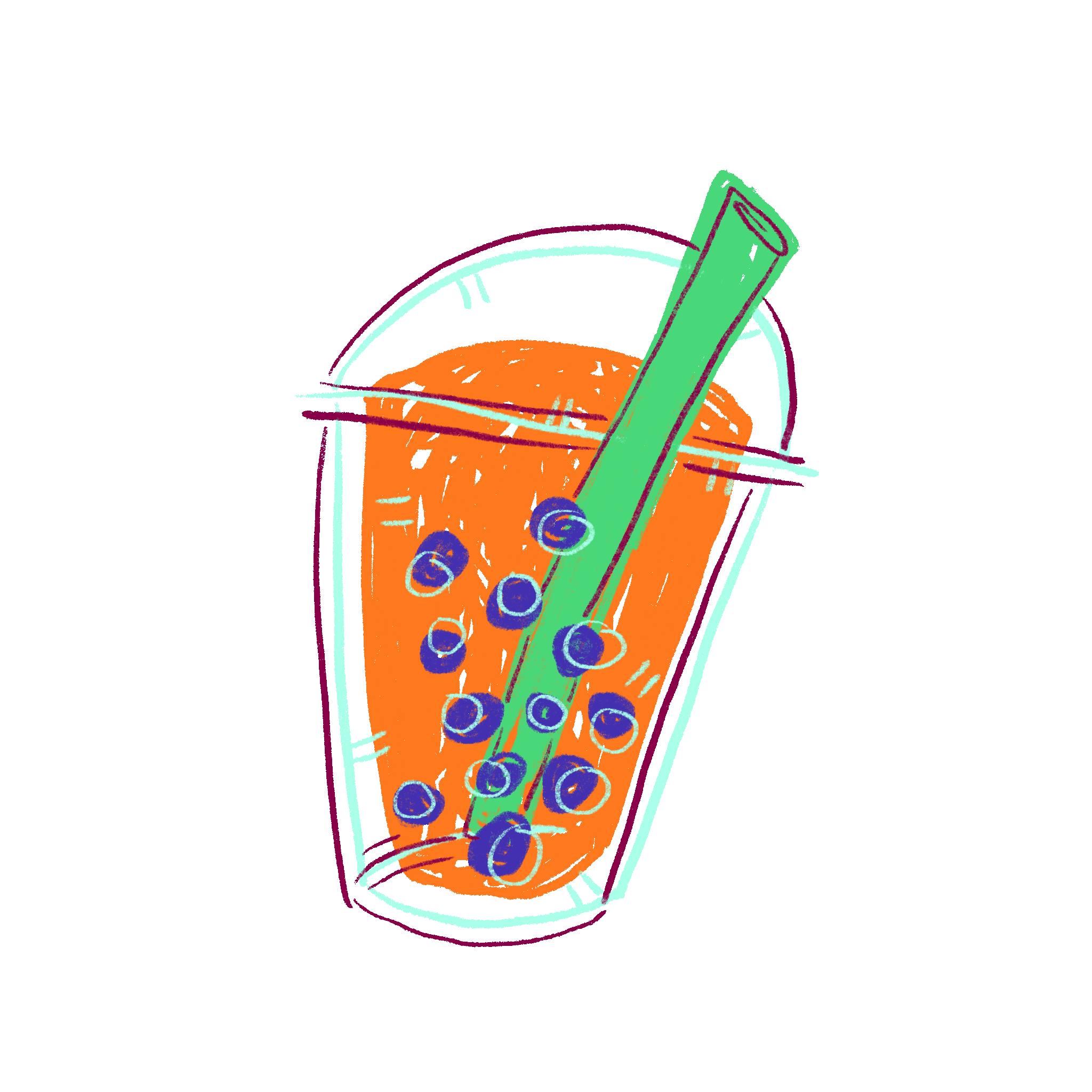 Bubble Tea Summer Sticker by emma baynes for iOS & Android GIPHY
