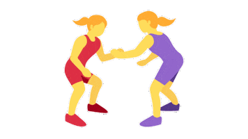 Woman Wrestling Sticker by EmojiVid