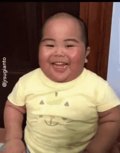 fat baby laughing GIF