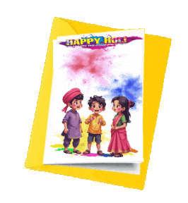 Boys Girls Happy Holi Sticker