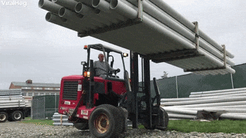 Forklift Falls Over And Pushes Back Up GIF by ViralHog