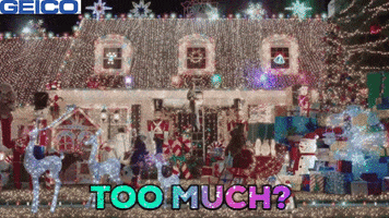 Too Much Christmas GIF by GEICO