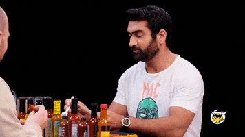 Kumail Nanjiani Wings GIF by First We Feast: Hot Ones