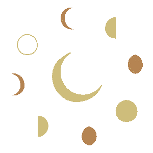 Full Moon Gold Sticker by bazart