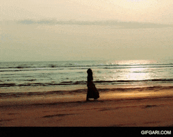Walking Alone Sea Beach GIF by GifGari