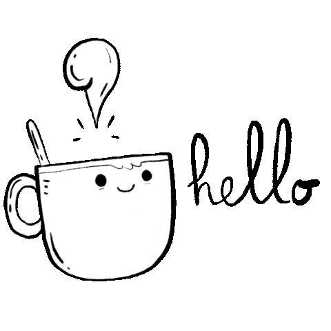 Cup Of Tea Hello Sticker