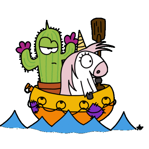 Unicorn Boat Sticker by Moepsel