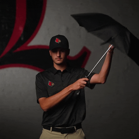 Rain Umbrella GIF by Louisville Cardinals