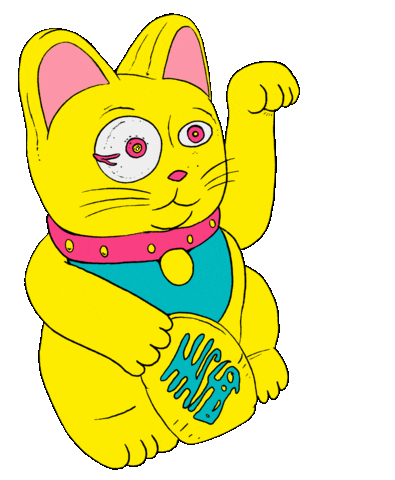 Cat Hello Sticker by TRIPPIESTEFF