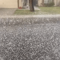 Wheelie Bin Rolls Down Glendale Street During Arizona Hailstorm
