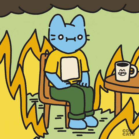 Its Fine Burn GIF by Cool Cats