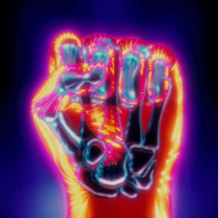 Raised Fist Waves GIF