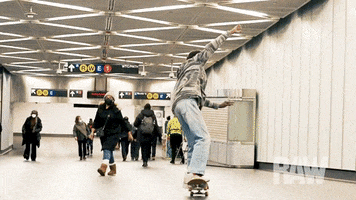 Rejectedartworld skateboarding balance skater skateboarder GIF