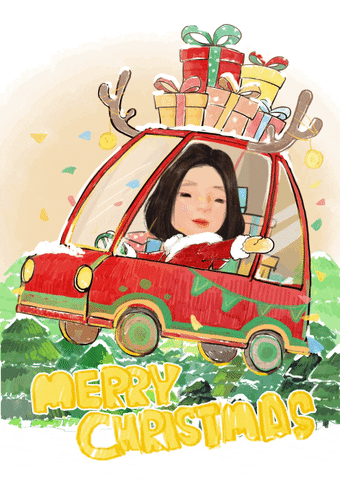 Driving Merry Christmas GIF