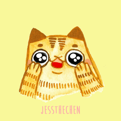 Happy Meow GIF by jessthechen