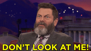 Dont Look At Me Nick Offerman GIF by hero0fwar - Find & Share on GIPHY