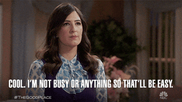 Tgp Overbooked GIF by The Good Place