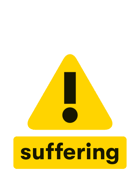 Suffering Sticker by kijkwijzeronline