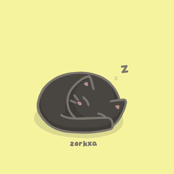 Tired Black Cat GIF
