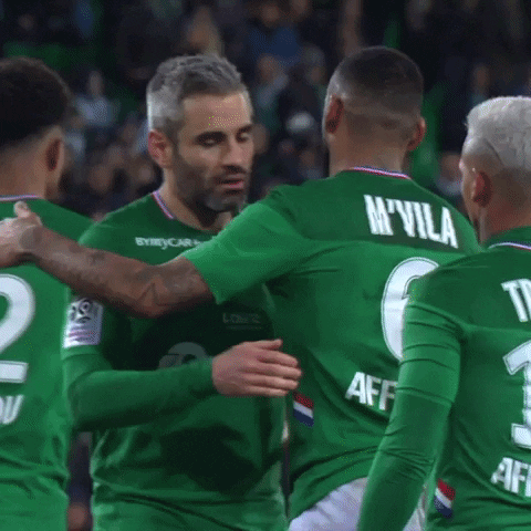 Football Hug GIF by AS Saint-Étienne