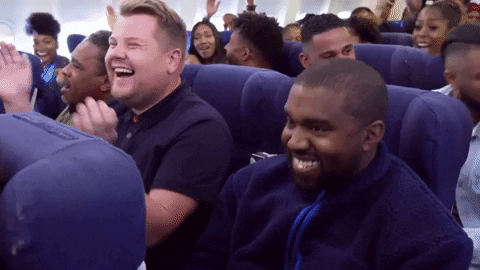 Happy Kanye West GIF by The Late Late Show with James Corden - Find &amp; Share  on GIPHY
