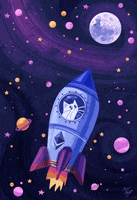 Flying To The Moon GIF