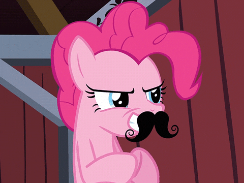 reaction perfect loop moustache pinkie pie friendship is magic GIF