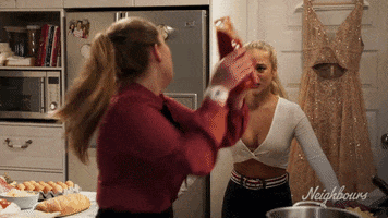 Angry Food Fight GIF by Neighbours (Official TV Show account)