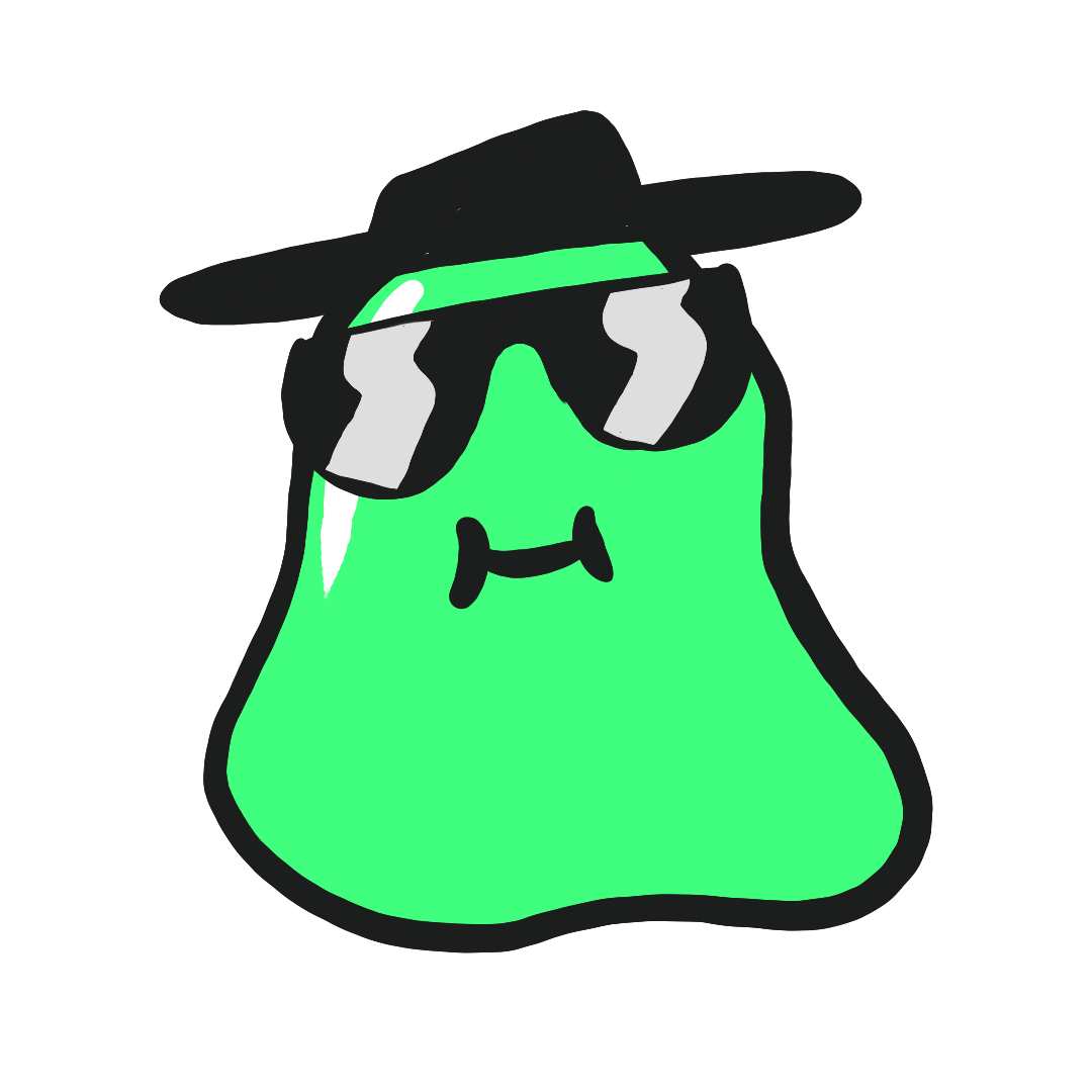 Gello_Hoodbye loop green sunglasses blob GIF