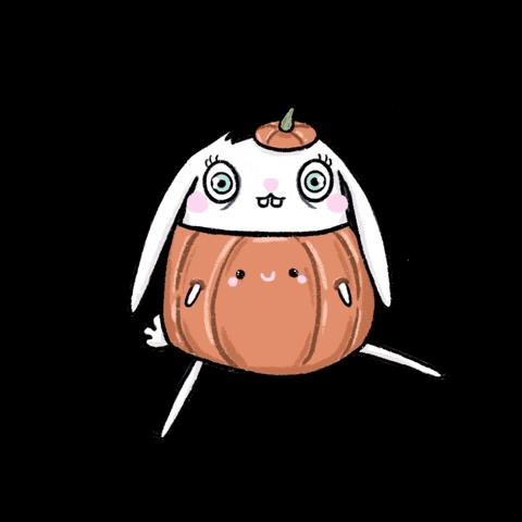 Iamasleepybunny halloween spooky bunny pumpkin GIF