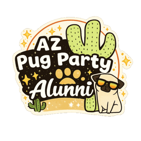 Pugparty Sticker by Arizona Pug Party and Rescue