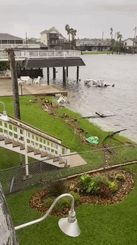 Tide Encroaches on Galveston Properties as Storm Nicholas Passes