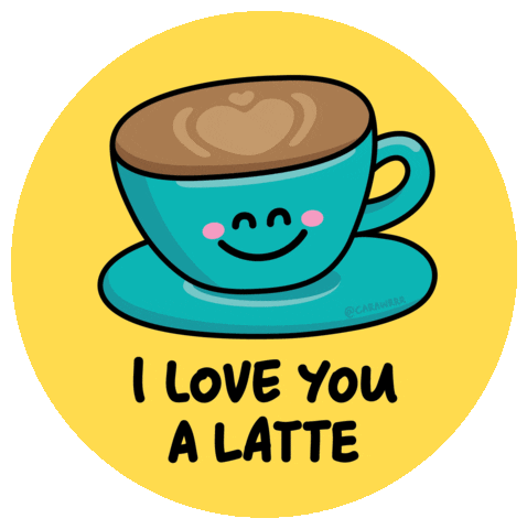 I Love You Coffee Sticker by Carawrrr