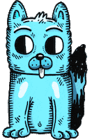 blue cat Sticker by cake