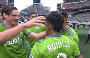 Seattle Sounders Hug GIF by Major League Soccer