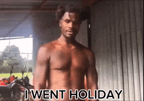 A Guy Telling His Story Vacation With His Kids GIF