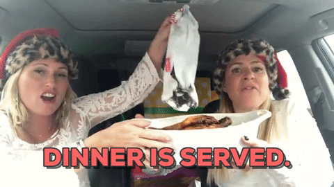 Christmas Dinner GIF by Cat & Nat