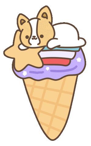 Ice Cream Dog Sticker by corgiyolk