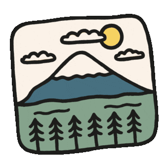 Mountains Camping Sticker by Bevernl