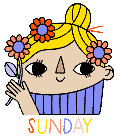 Happy Sunday Illustration Sticker by Anke Weckmann