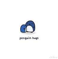 penguin hug GIF
