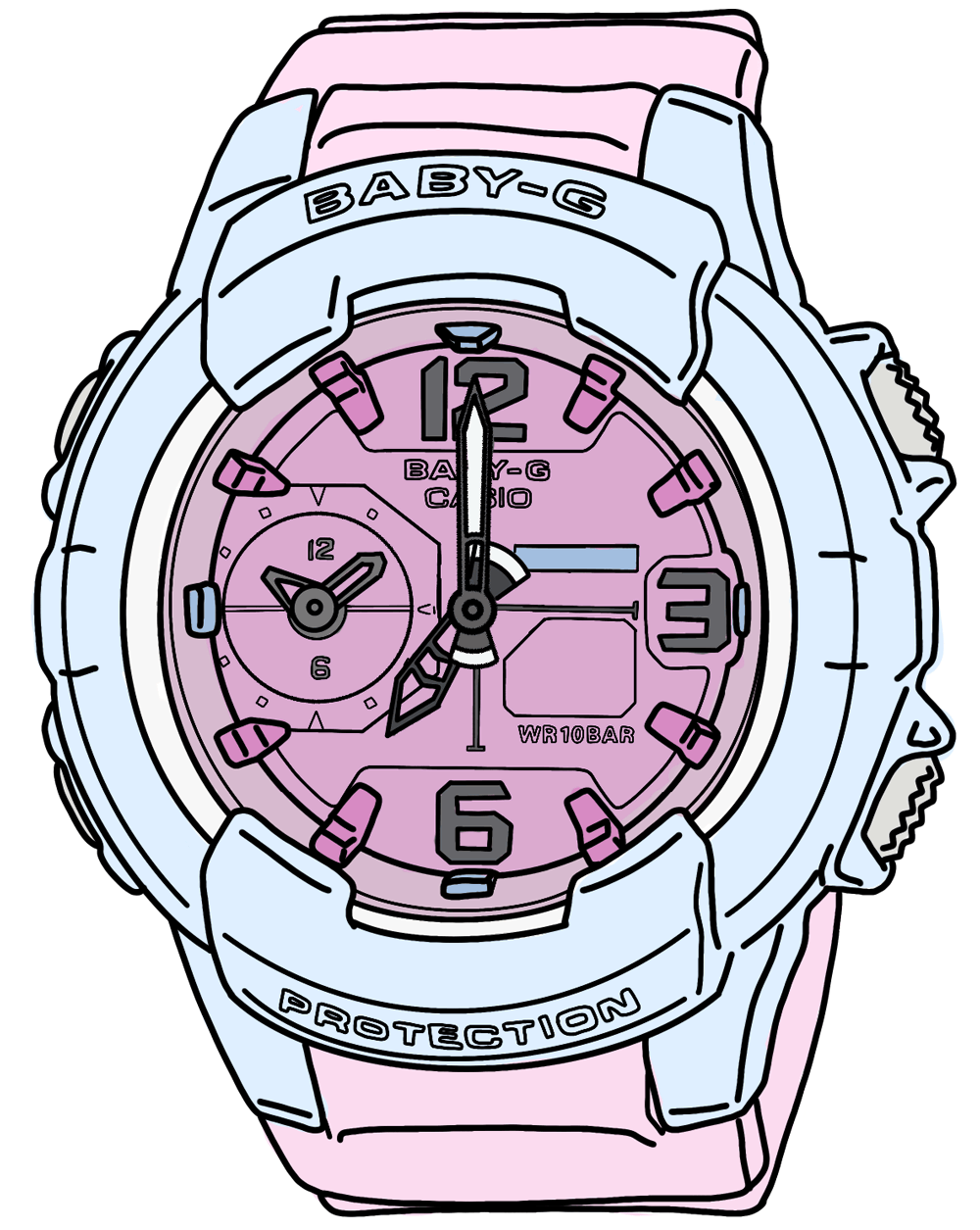 baby g watch animation