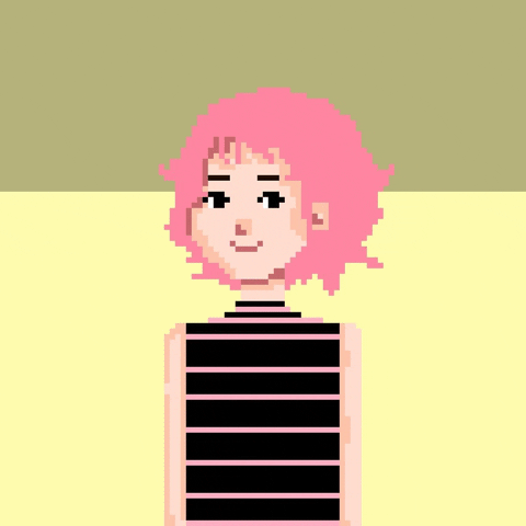 Pixel Art Pink Hair GIF