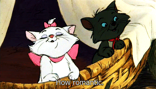 Marie the kitten from The Aristocats saying How Romantic.