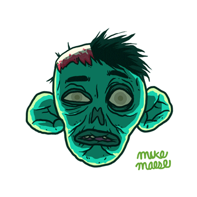 mikemaese eyes head zombie blood GIF
