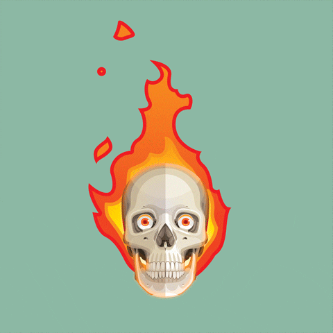 sylvaink fire skull death fear GIF