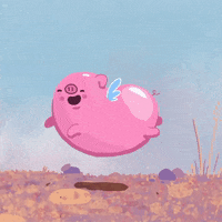 Happy When Pigs Fly GIF by Lisa Vertudaches