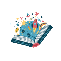 Opening Book Illustration Sticker by Laura Salaberry for iOS & Android