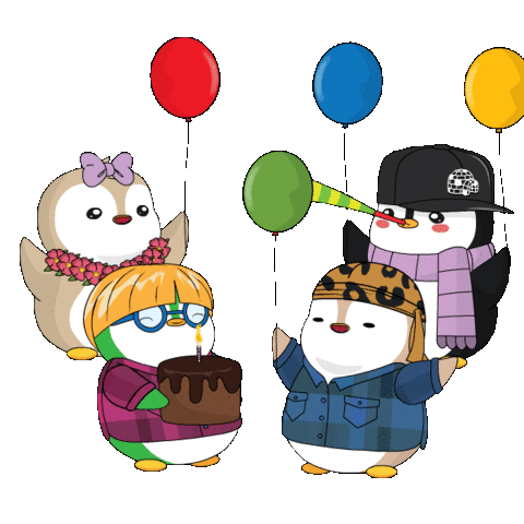Celebrate Happy Birthday Sticker by Pudgy Penguins